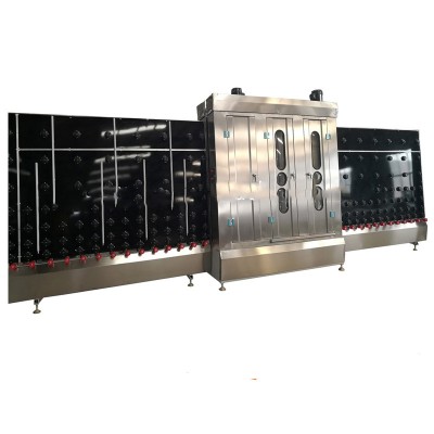 Flat vertical glass washing drying machine double glass washer